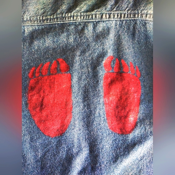 AMRAV MEN'S SIZE XL BLUE DENIM SHIRT/SHACKET LONG SLV NATIVE AMERICAN DESIGN - Picture 5 of 8